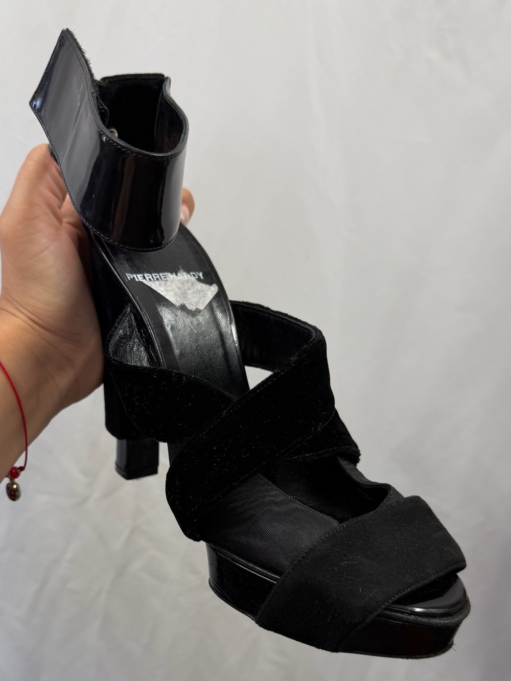 Pierre Hardy black velvet platform heels size 10